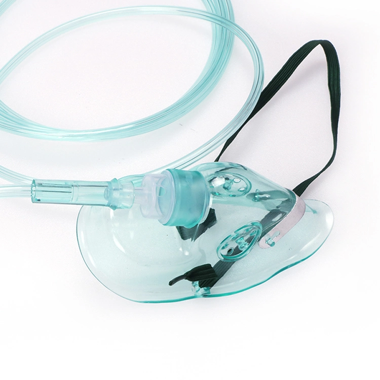 Medical Disposable of PVC Transparent Nasal Oxygen Mask with 200cm Tube