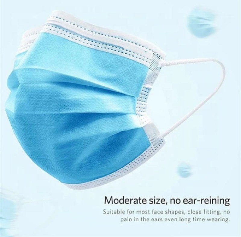 Non Woven Breathable Disposable Protective 3ply Earloop/Tie on Face Mask Bfe95%