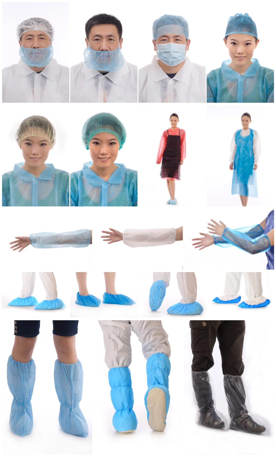 High Quality Single Use CPE Gown Long Sleeves with Thumb Cuffs and Apron Style Neck for Laboratory