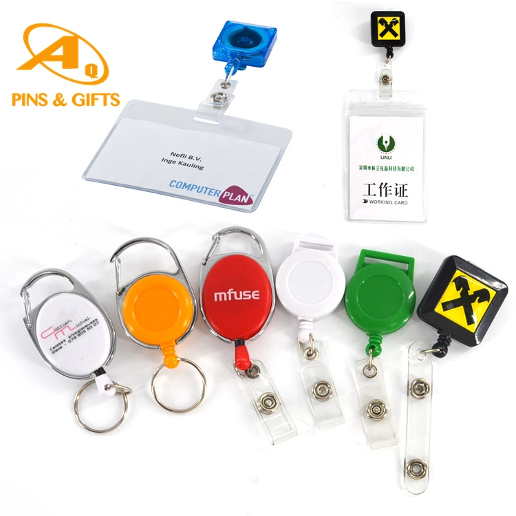 Wholesale Promotional Gift Medical Item Free Sample Cheap Retractable Yoyo Badge Reel with Logo and Delivery Clips for ID Plastic Card Holder Key Ring Chain