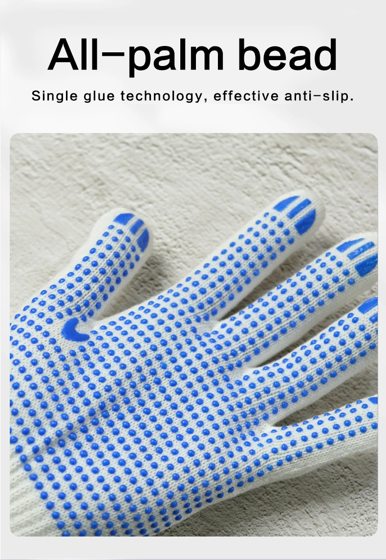 China Wholesale PVC Dotted/Dots Safety/Work/Labor Glove Industrial/Construction/Working Guantes Cotton Knitted Gloves