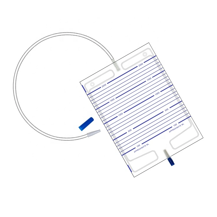 Disposable Medical Equipment 2000ml Urine Bag with Pull-Push Valve