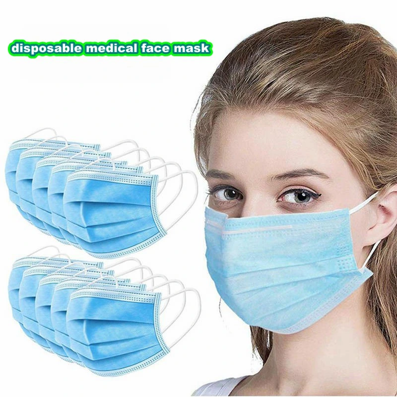 Disposable Protective Mask 3 Layer Ply Non-Wove Filter Mouth Face Mask Cotton Anti Dust Fog Haze Melt Blown Ear-Loop Mouth Protective Masks Dust Mask Ffp