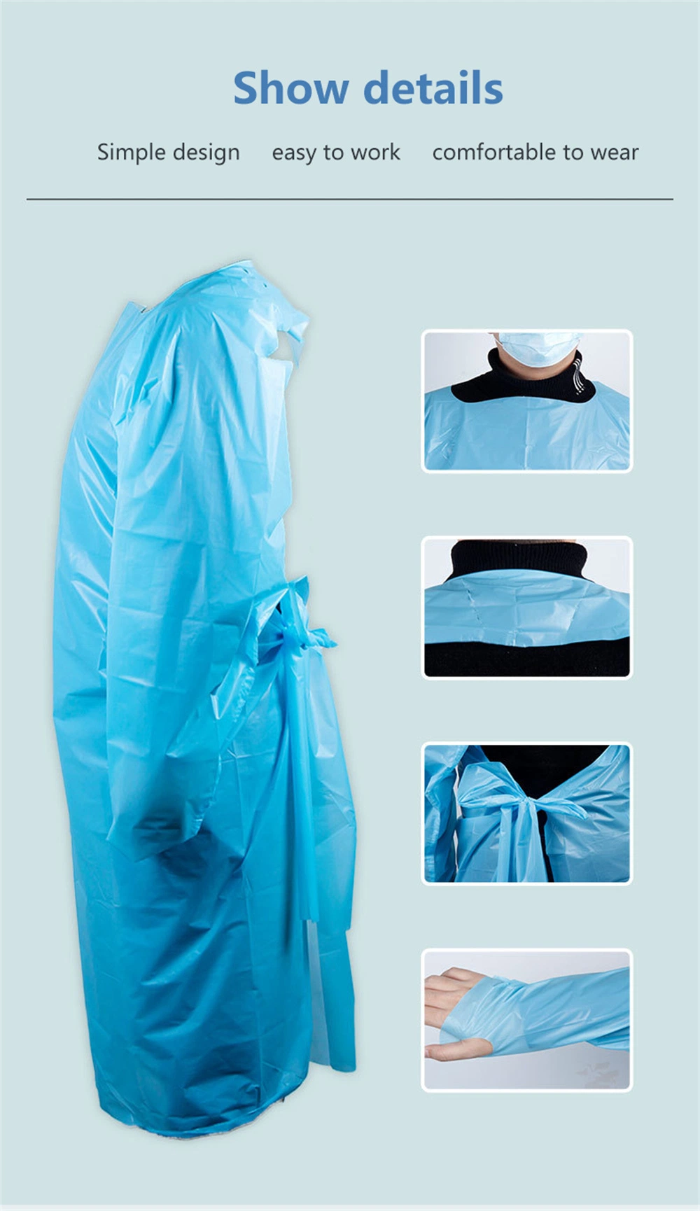 Disposable Plastic Apron HDPE CPE PE Aprons for Adult