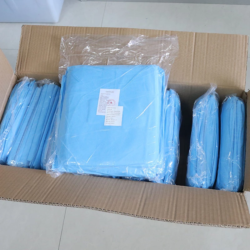 Knitted Cuffs AAMI Standard Level 1/2/3 Non Woven Disposable Medical Surgical Isolation Gown for Hospitals