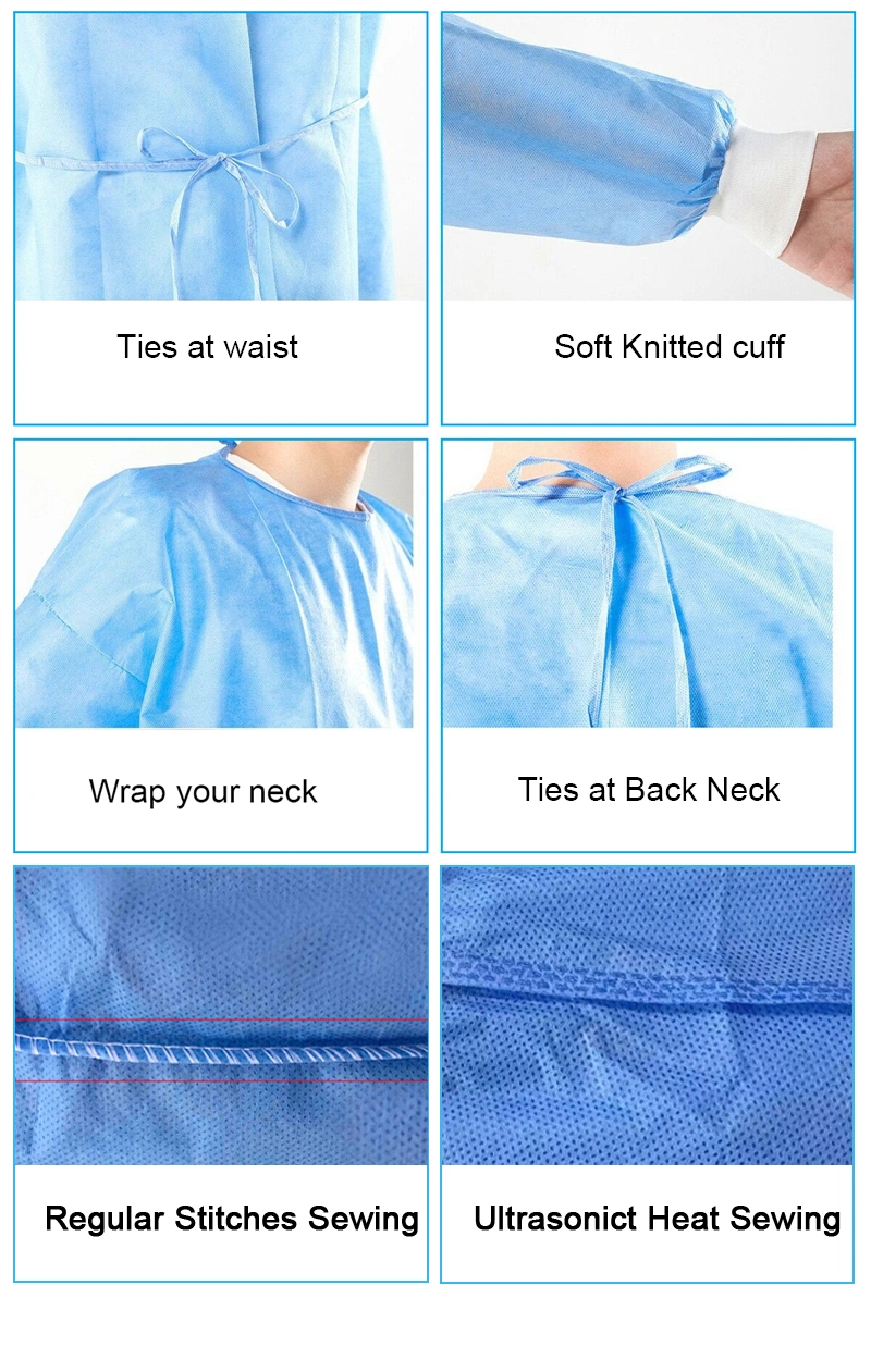 Nonwoven Disposable Apron, Medical Apron, Waterproof Apron with Long Sleeve