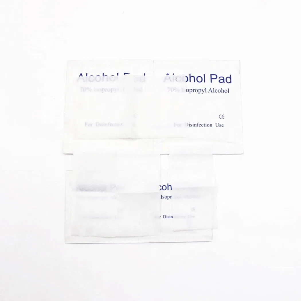 Medical Disposable 100 200 Pack Nonwoven 70% Isopropyl 75% Ethyl 2ply Alcohol Swab with CE/ISO/FDA