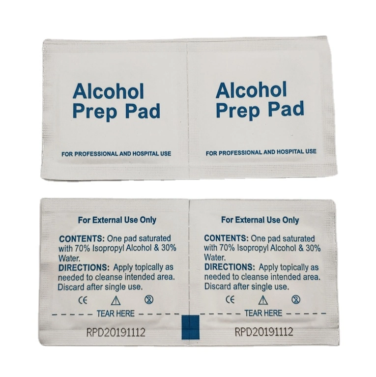 Customized Size Alcohol Prep Pads 75% Isopropyl Ethyl Prep Pads