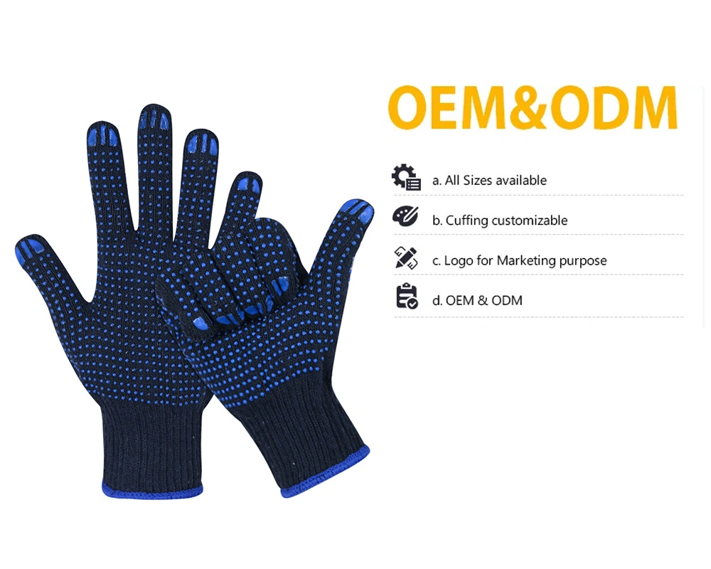 China Wholesale Labor Safety Work Double Sided PVC Dotted/Dots Cotton Knitted Gloves