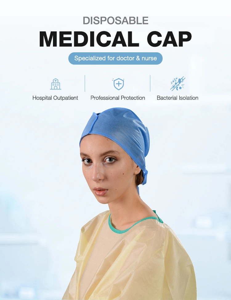 Cheap Disposable Non Woven SMS PP Medical Bouffant Doctor Cap Elastic Disposable Surgical Nurse Caps
