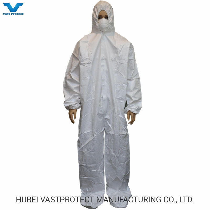 White Disposable PP Nonwoven Polypropylene Coverall