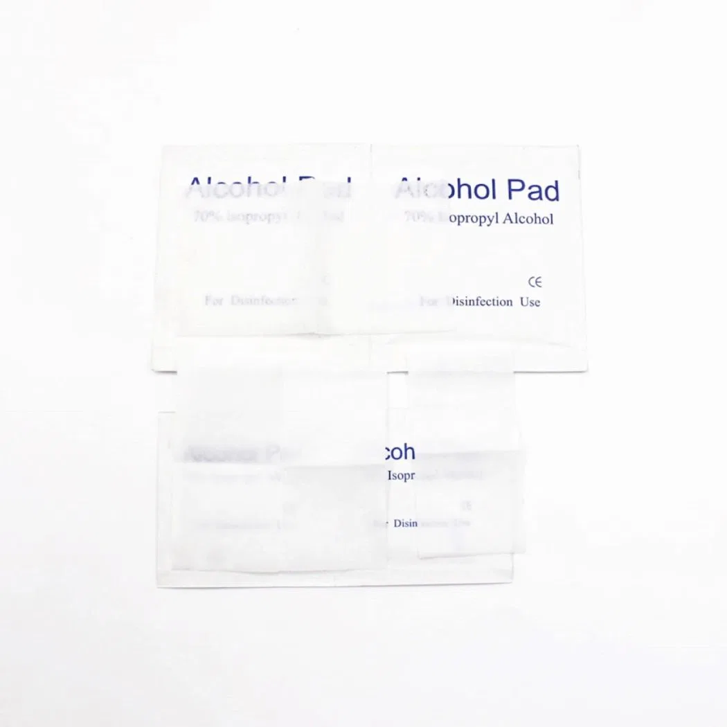 Medical Nonwoven Sterile 70% Isopropyl 75% Ethyl 3X6.5cm 3X6cm 100 200 Pack Alcohol Prep Pad for External Use