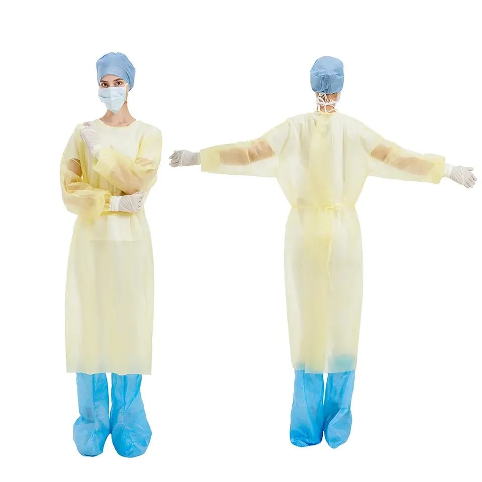 CPE Isolation Gown Disposable Plastic Apron with Sleeves Medical Apron Workwear