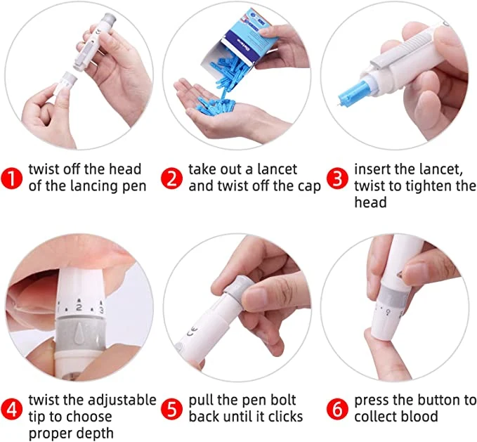 Medical Supply Consumables Disposable Twist Type Stainless Steel Safety Finger Blood Lancet