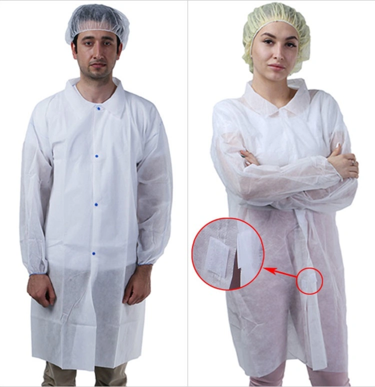 Disposable Breathable Protective Level 2 Chemistry Non Woven Lab Coat