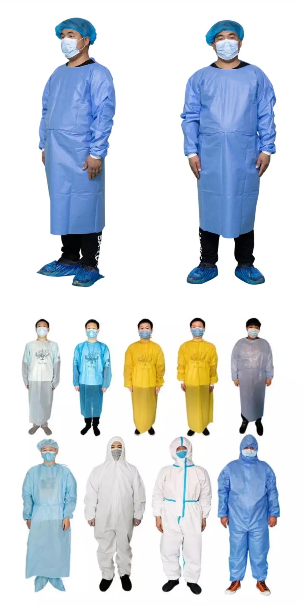 Disposable Isolation Gown Non Woven Medical Gowns Waterproof PP+PE Hospital Gowns