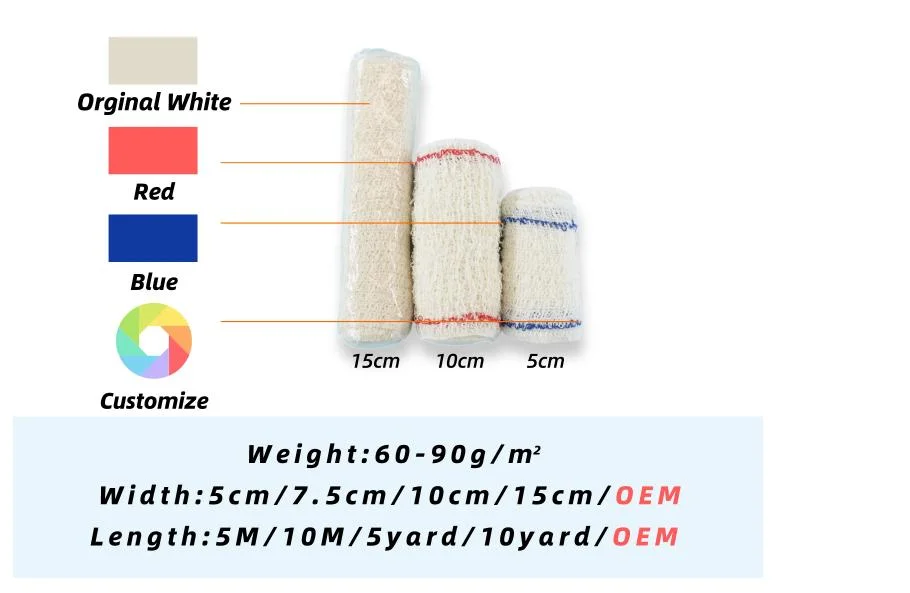 China Wholesale Cotton and Spandex Elastic Bandage with Clips Crepe Bandage