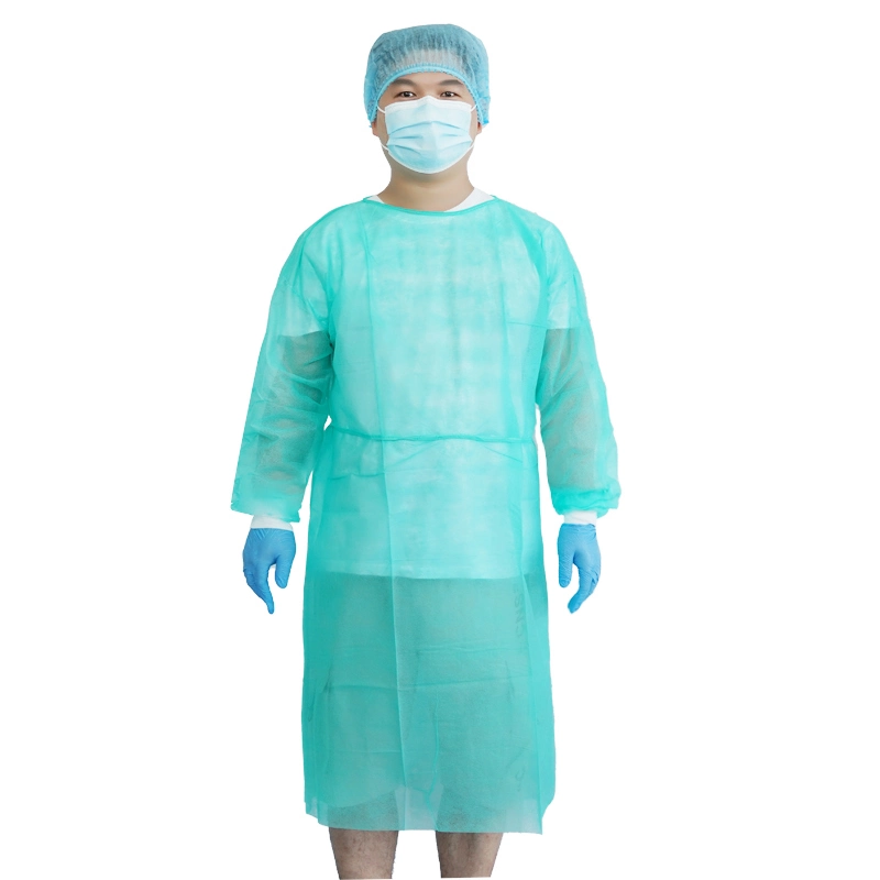 10 Pack Disposable Isolation Gown Polypropylene Lab Gown with Elastic Cuff Long Sleeve Fluid Resistant