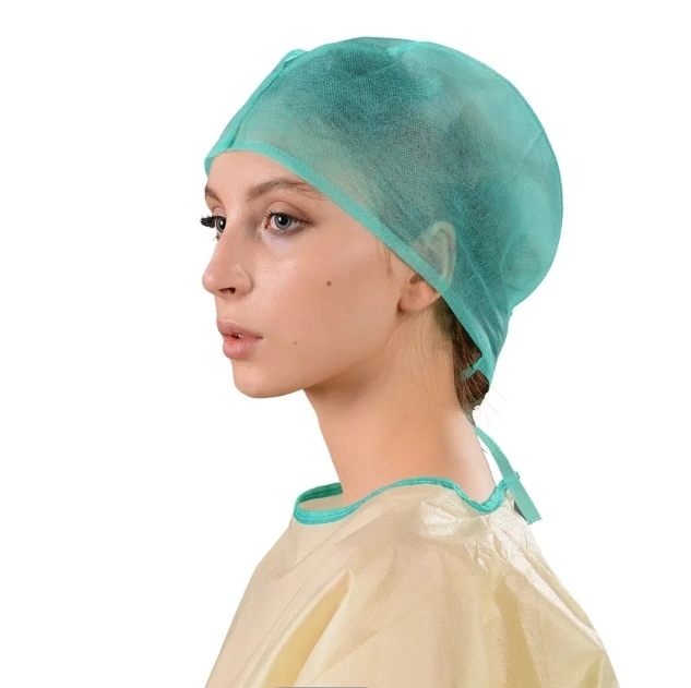 SBPP/SMS Non-Woven Doctor Cap with Elastic/Ties for Hospital Use