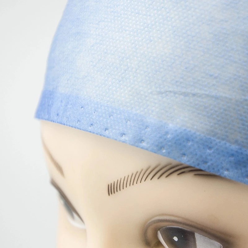 Disposable Hairnet Non-Woven Cap Doctor Cap 19&prime; &prime; 21&prime; &prime; Bouffant Cap Clip Cap with Elastic