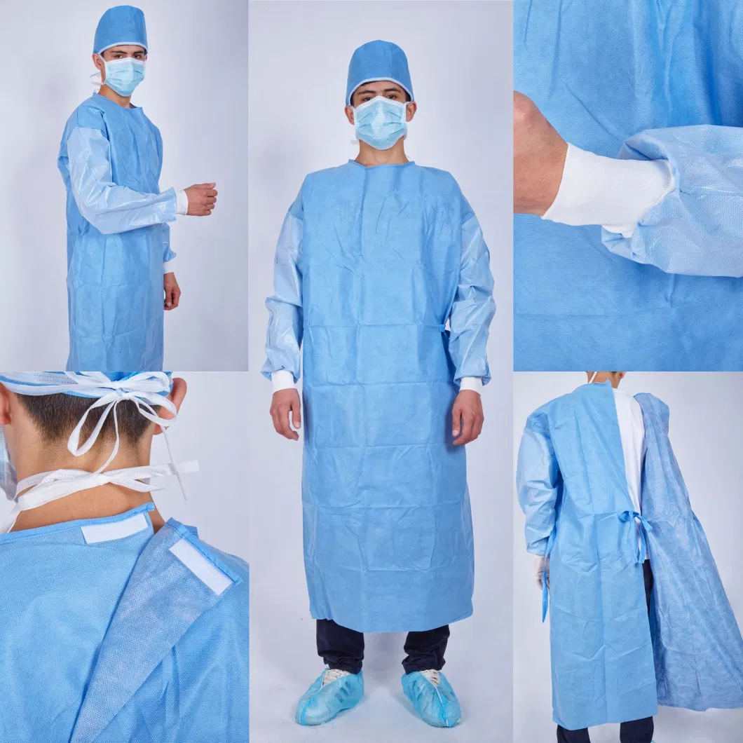 Sterile Non Woven Waterproof Surgical General Medical Gown PPE/Medical Equipment Supplies AAMI Level 3 Scrub Suit