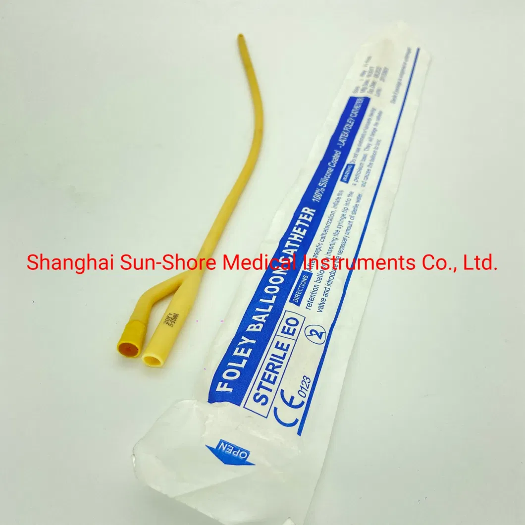 CE/ISO Certified Medical Disposable Sterile Silicone Coated Latex Foley Balloon Catheter / Urinary Catheter