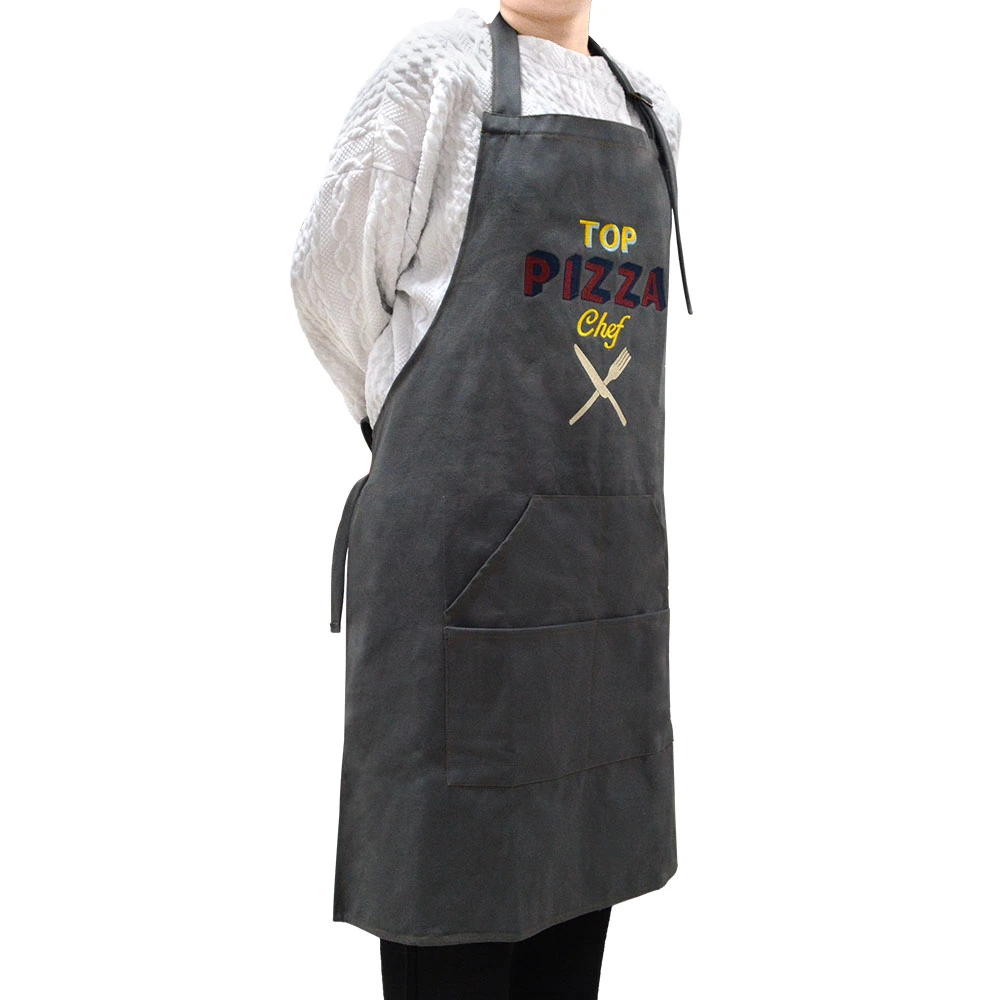 Custom Logo Kitchen Apron Non-Woven Fabric Apron Customized Embroidery Logo Apron