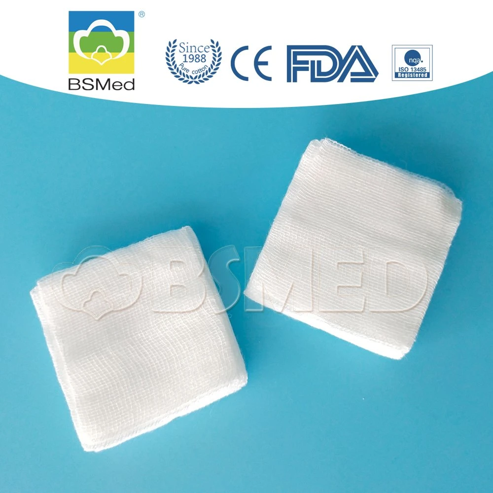 Disposable Wound Dressing Absorbent 100% Cotton Gauze Swabs Pads with CE Certificate