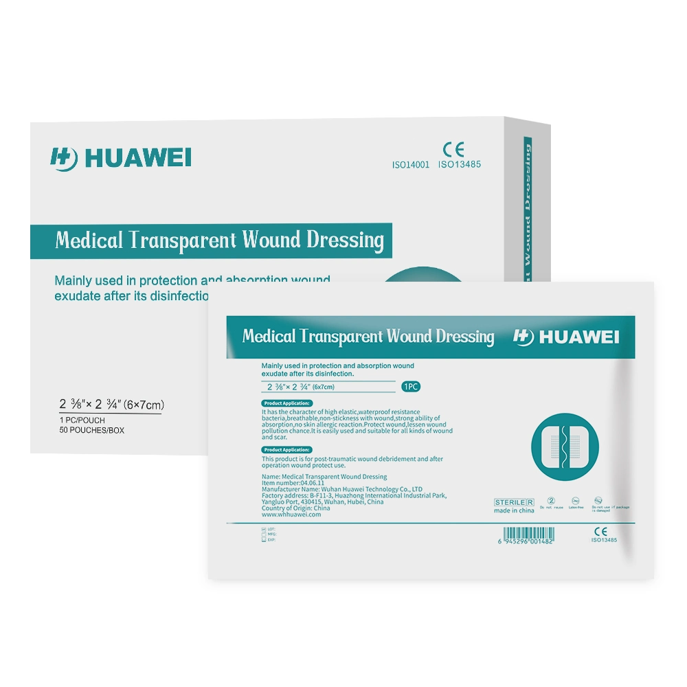 Chinese Manufacture Medical Adhesive PU Film Transparent Wound Dressing Island Dressing