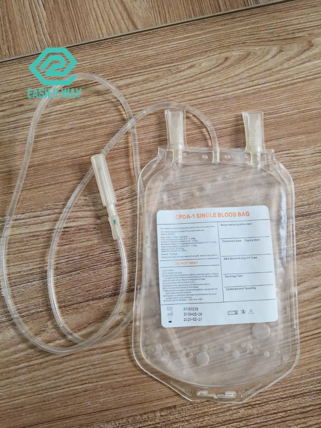 Disposable Sterilized Transparent Blood Bags for Visibility