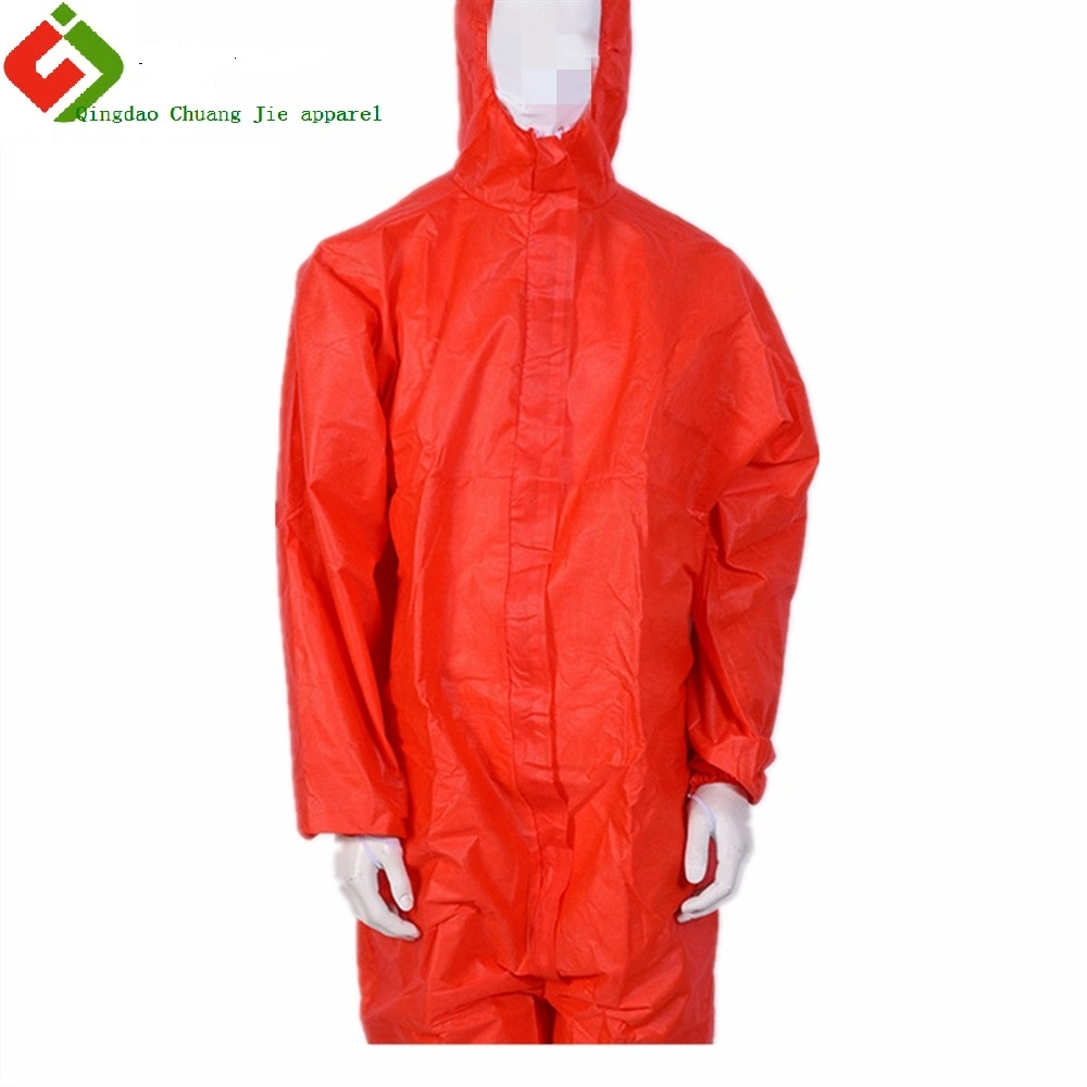 Disposable Microporous PP Safety Isolation Gown Protective Clothing Suit 50g Disposable Gown Coveralls with Elastic Wrists, Ankles and Hood Coveral