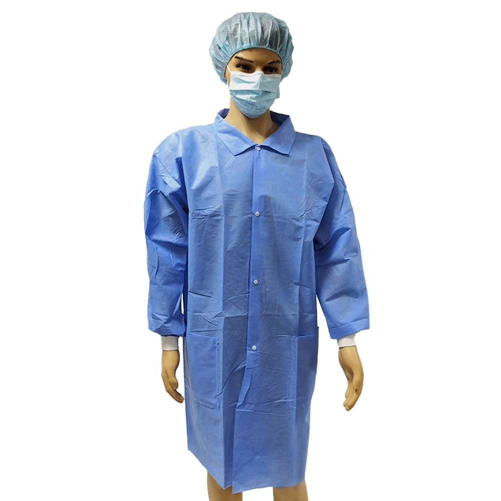 Disposable Hygiene Gown PP SMS Non Woven Lab Coat