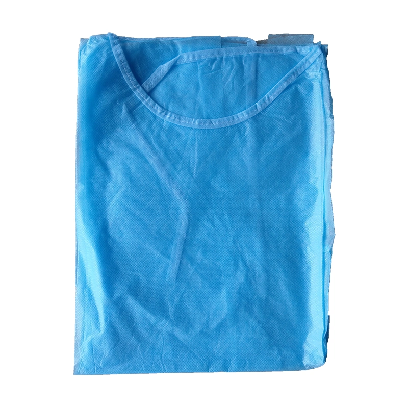 Disposable Non-Woven Coverall Water-Proof Standard Isolation Gown with Elastic Cuff