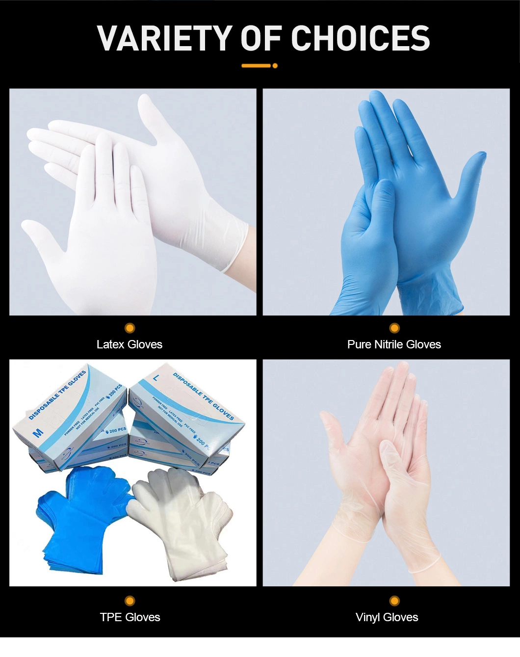 Food Grade with CE Disposable Pure Nitrile Non Latex Free Examination Inspection Work Gloves