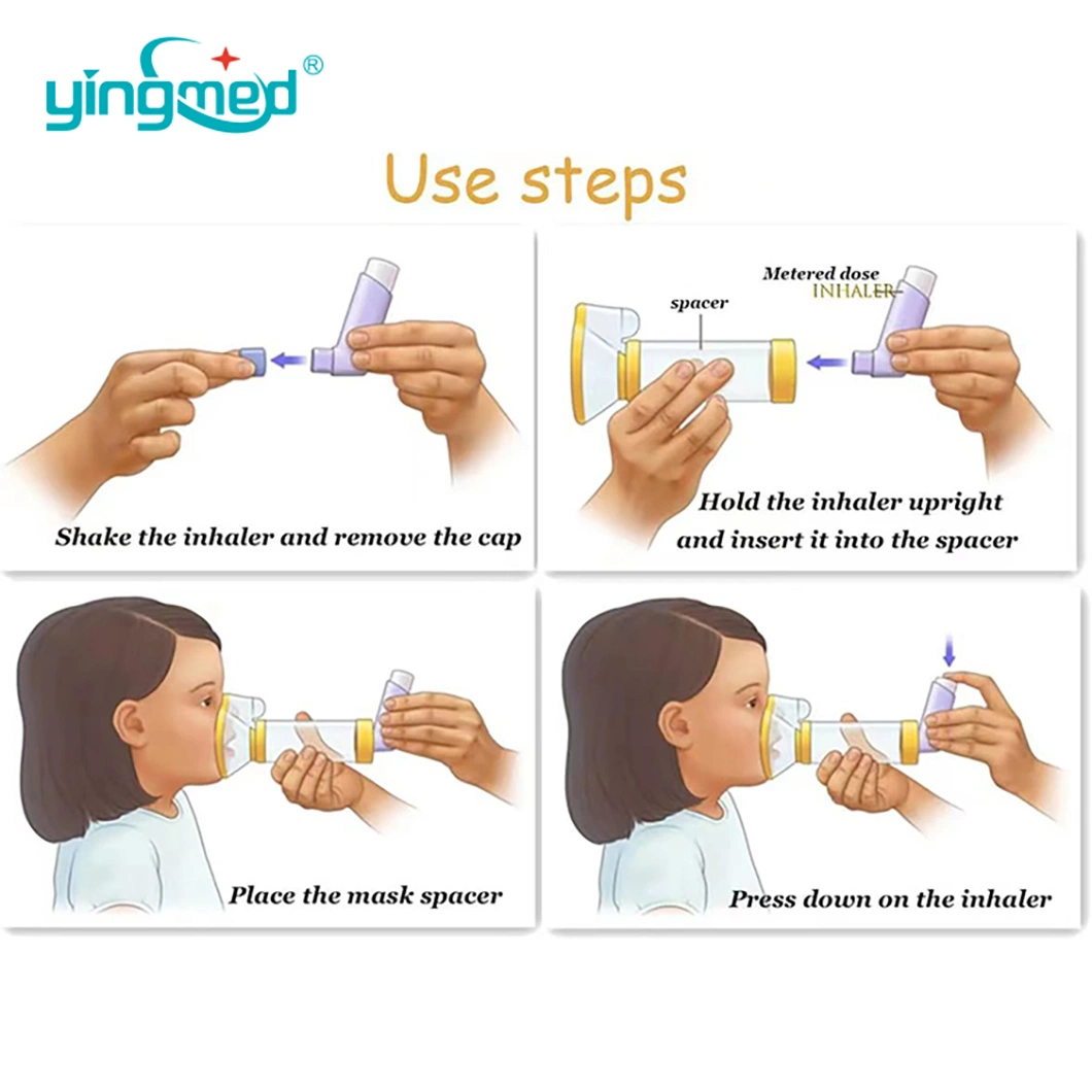 Kids Plastic Spacer Volumatic Asthma Adult Infant Inhaler with Silicone Spacer for Aerosol