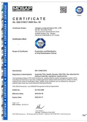 En455 CE Certificated Disposable Medical Examination Blue Vinyl in Nitrile Glove Powder Free