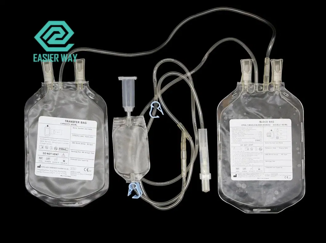 Disposable Sterilized Transparent Blood Bags for Visibility