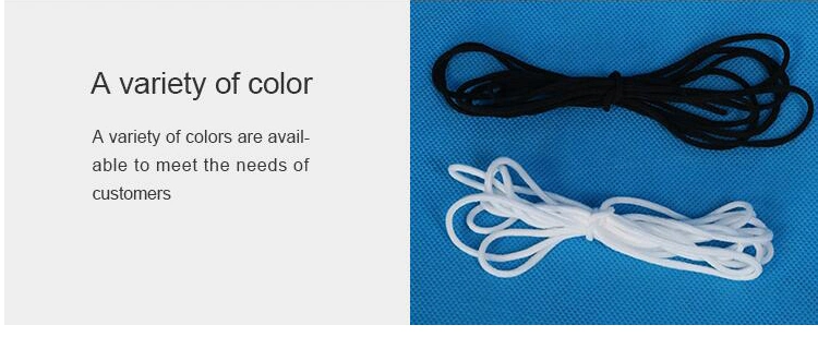 Disposable Flat Elastic Earloop String White Elastic Cord Earloop for Face Mask