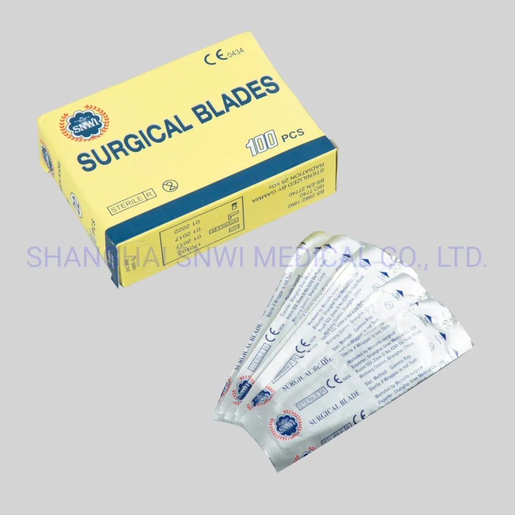 Medical Surgical Standard Disposable Scalpel with Stainless and Carbon Steel Blade