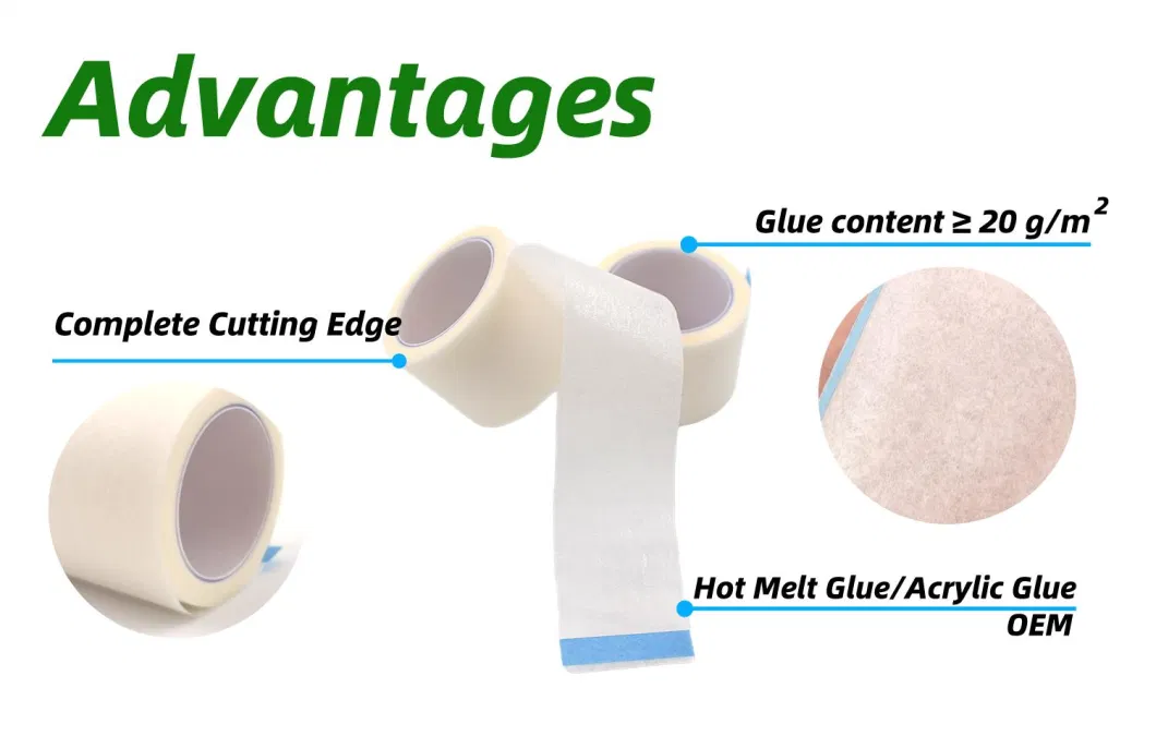Surgical Disposable Nonwoven Micropore Paper Tape with White and Skin Color