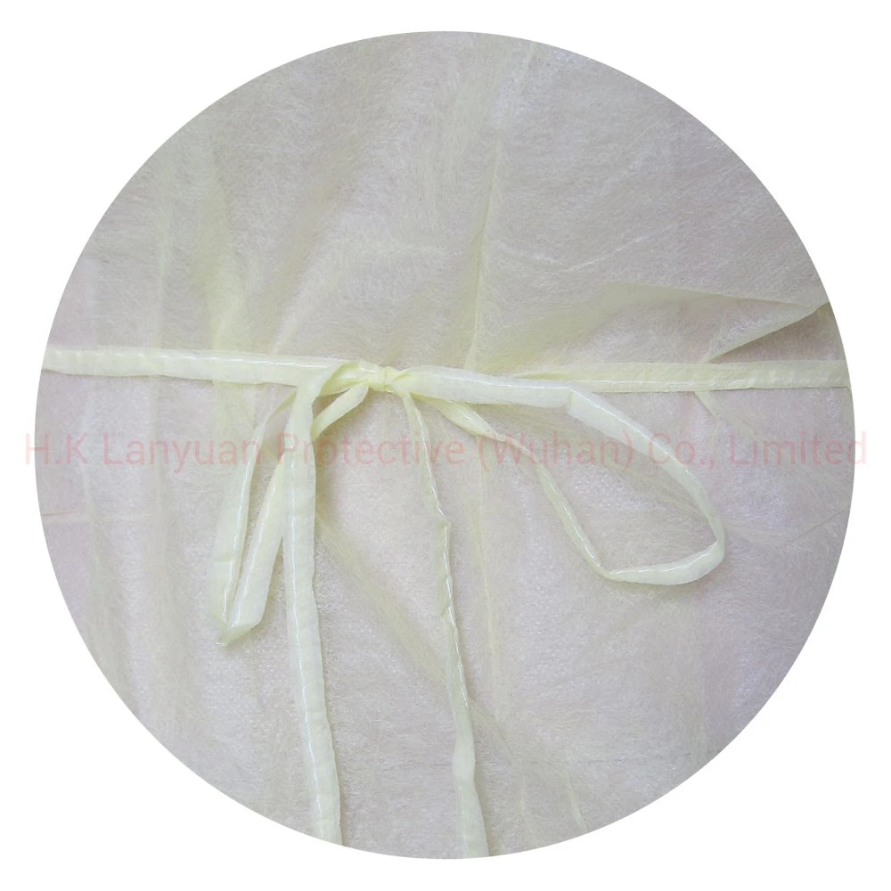 Waterproof SMS Disposable Non-Woven PP PE Sterile Hospital Isolation Gown