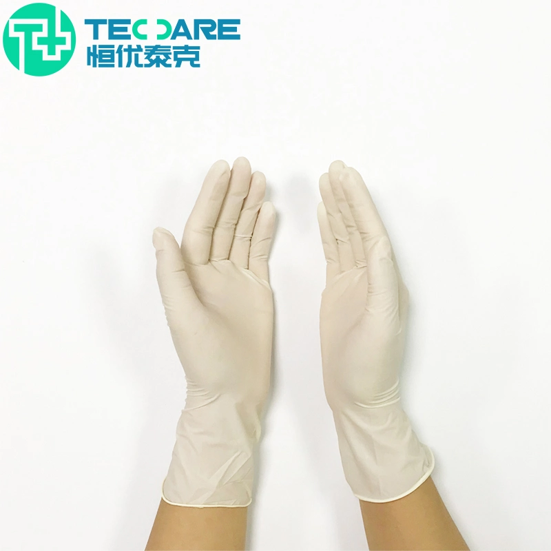 China Wholesale Disposable Non-Sterile Examination Powder Free Latex Gloves with EU Standard