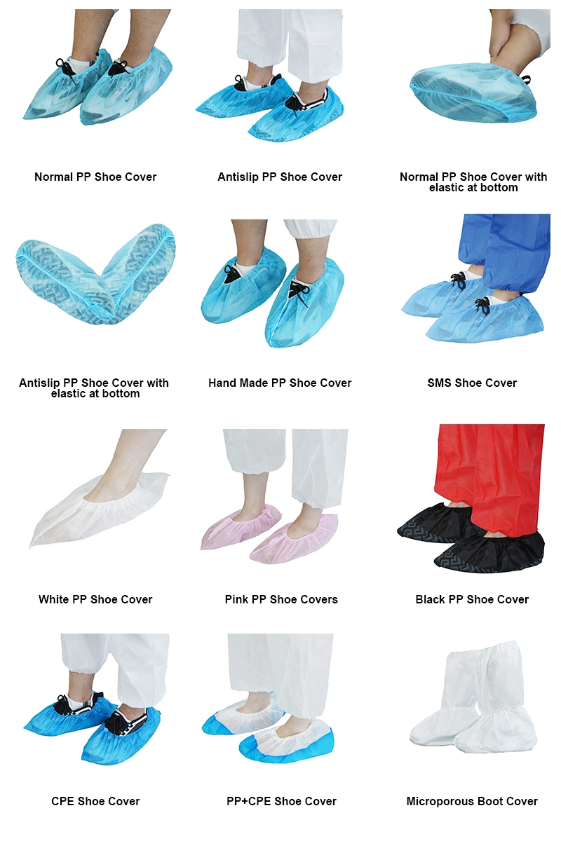 Antislip Dustproof Shoe Covers with Printing Elastic Waterproof CPE/PE/PP Shoe Cover