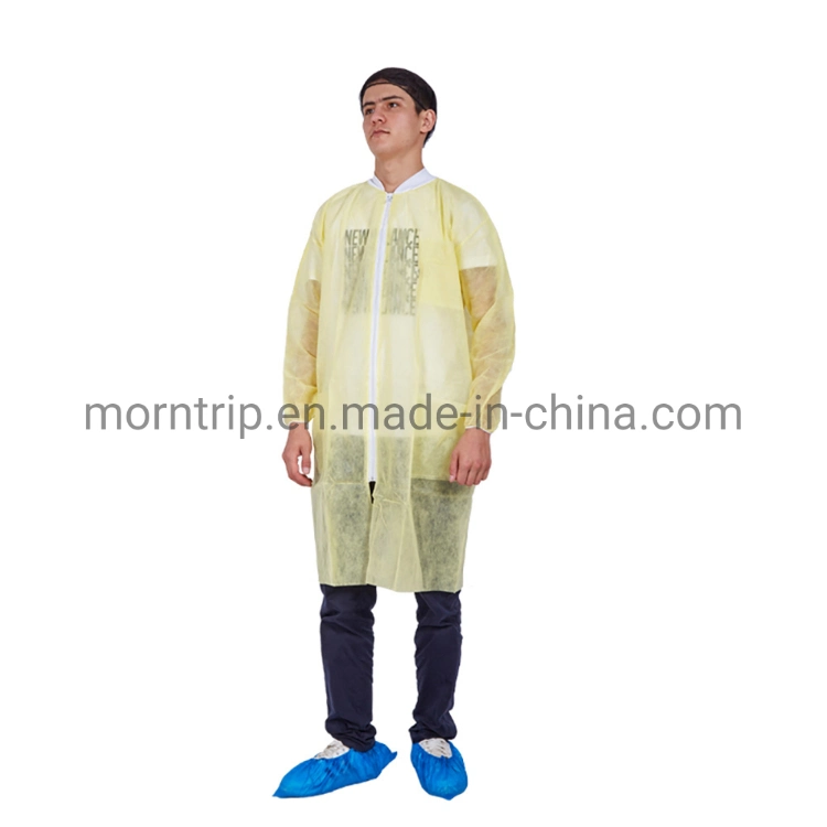 Disposable Breathable Protective Level 2 Chemistry Non Woven Lab Coat