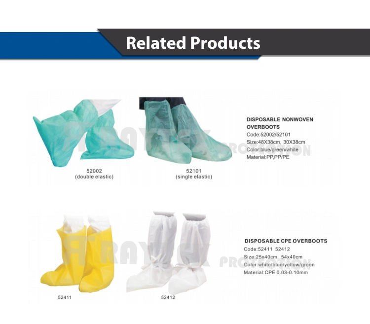 Raygard 52202 White Nonwoven Medical/Surgical Boot Cover with Elastic, Disposable Non-Woven Water Proof Boot Cover