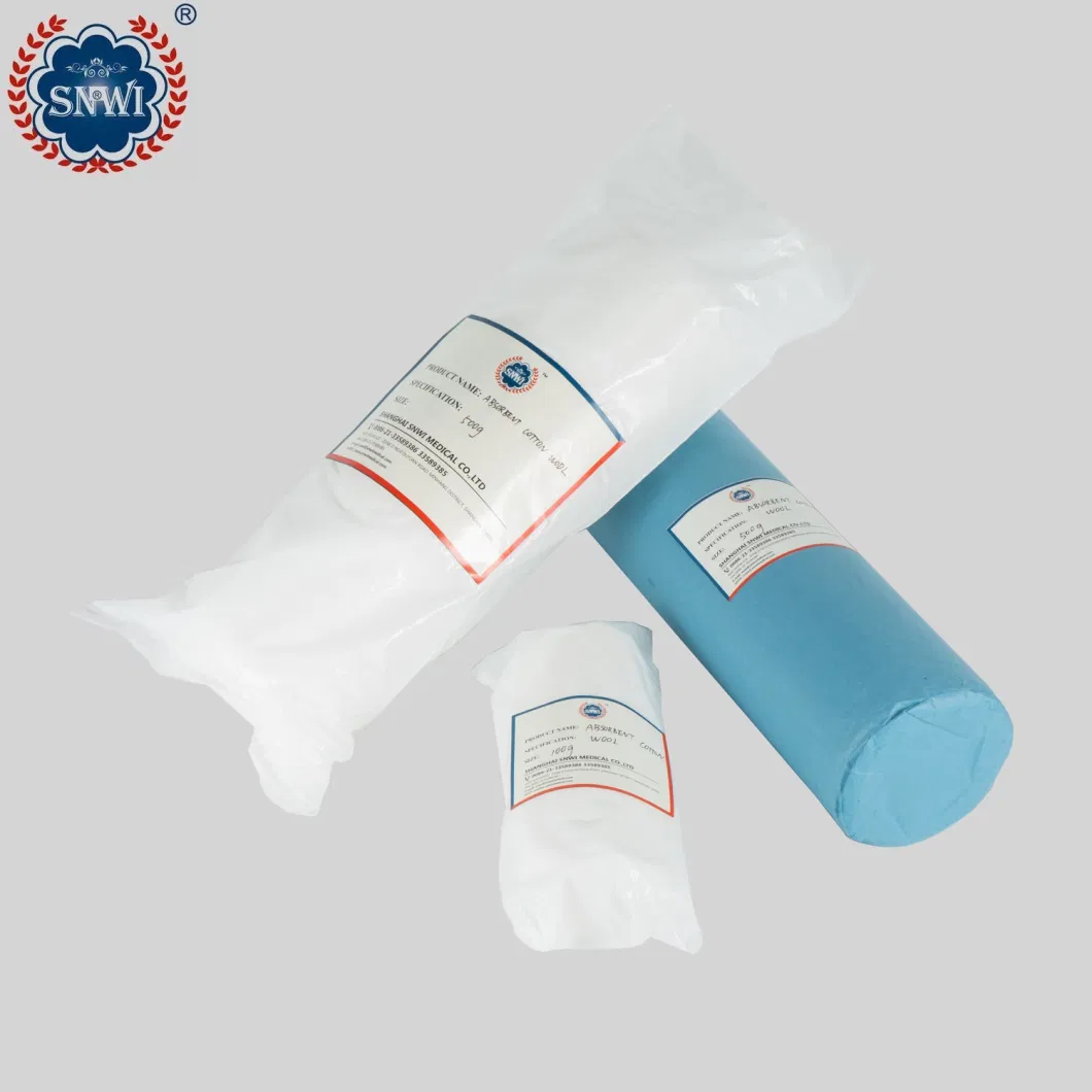 High Quality Emergency Medical Surgical Cotton Disposable Red Blue Line Spandex Crepe Elastic Bandage with Metal Clips