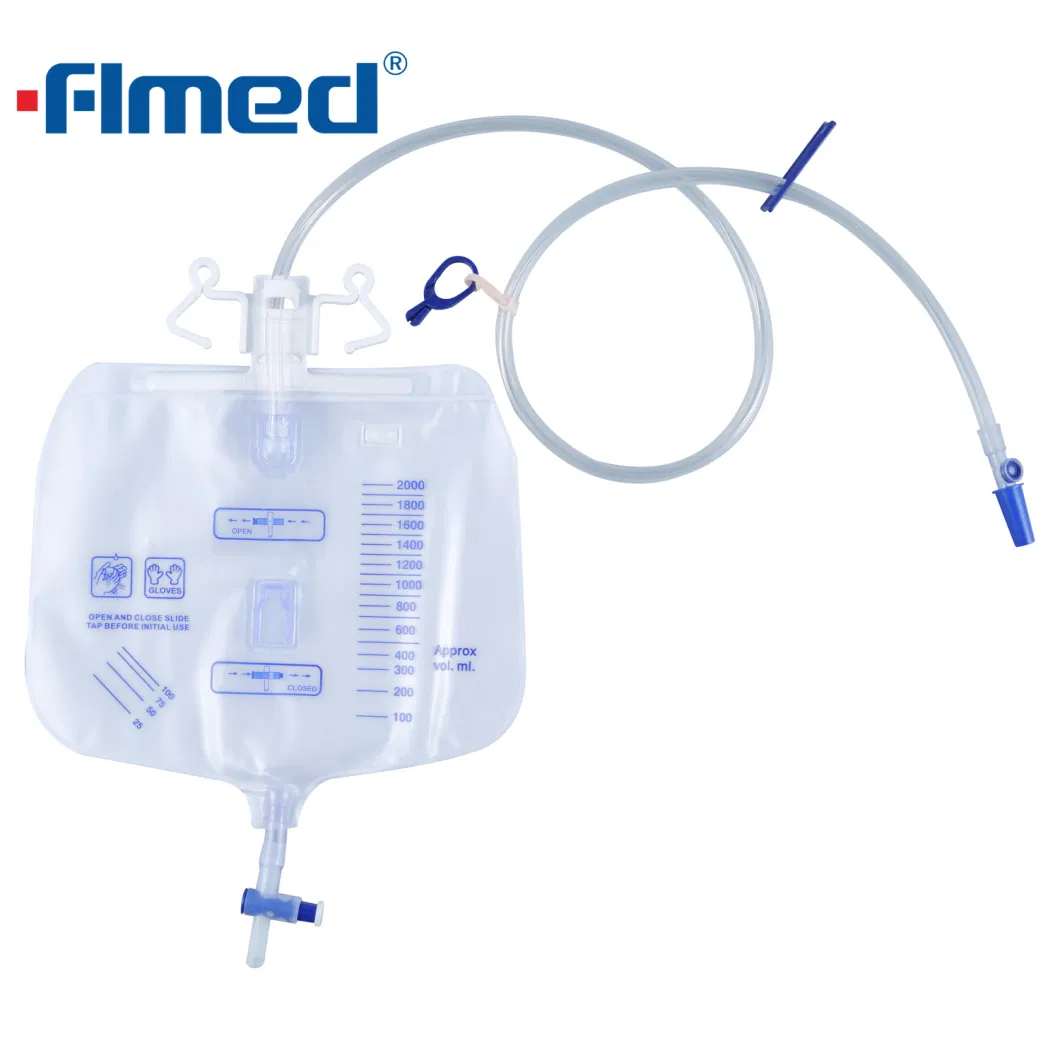 Medical Supply Disposable Urine Bag with Sample Port T-Valve