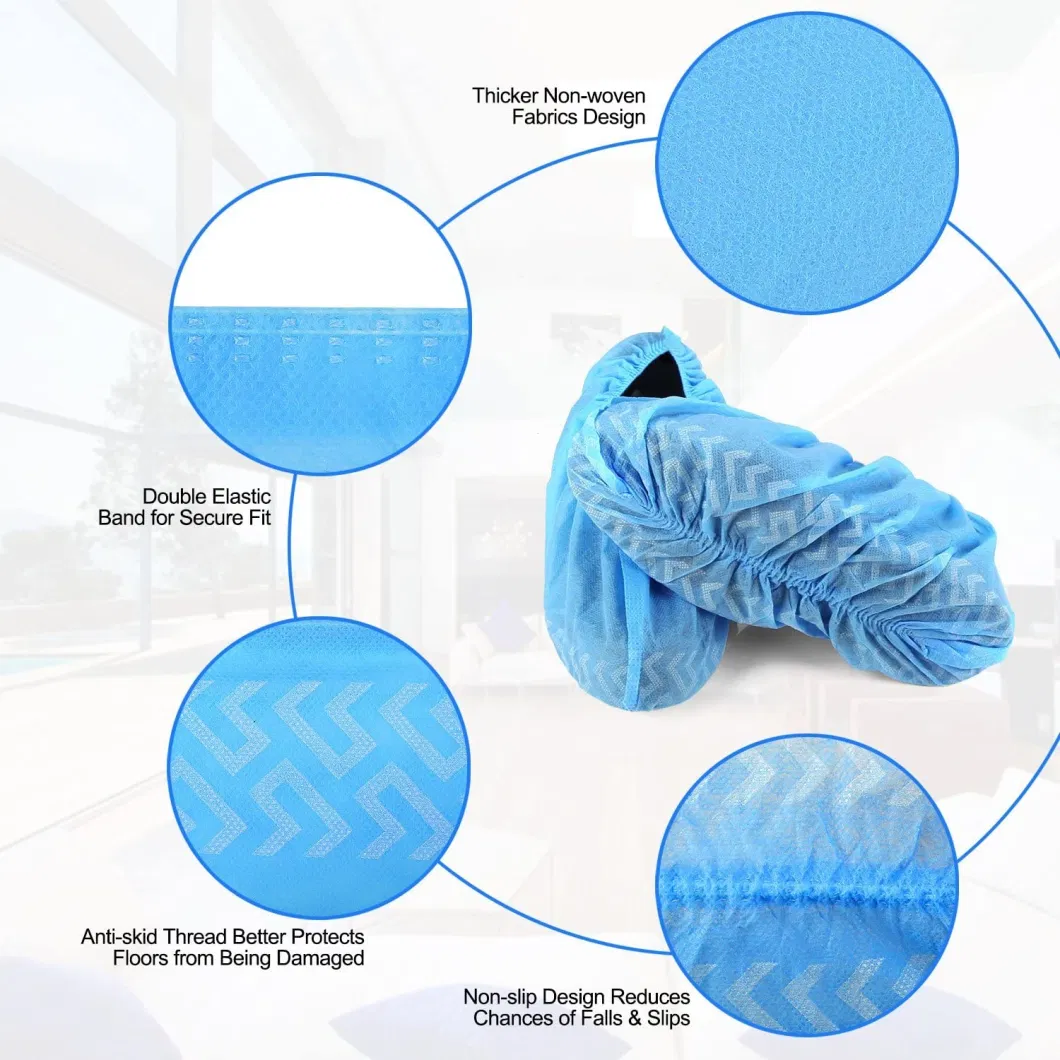 Antislip Dustproof Shoe Covers with Printing Elastic Waterproof CPE/PE/PP Shoe Cover