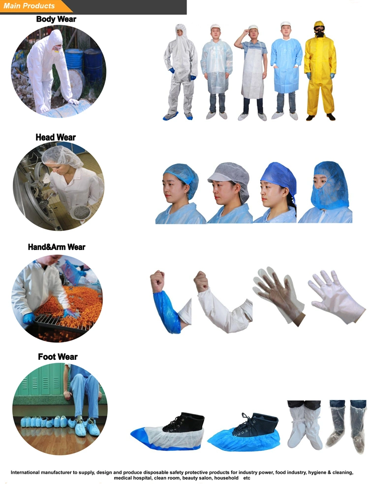 Disposable Non-Woven Spp Polypropylene Lint Free Lab Coat Visitor Coat Blouse for Food Industry