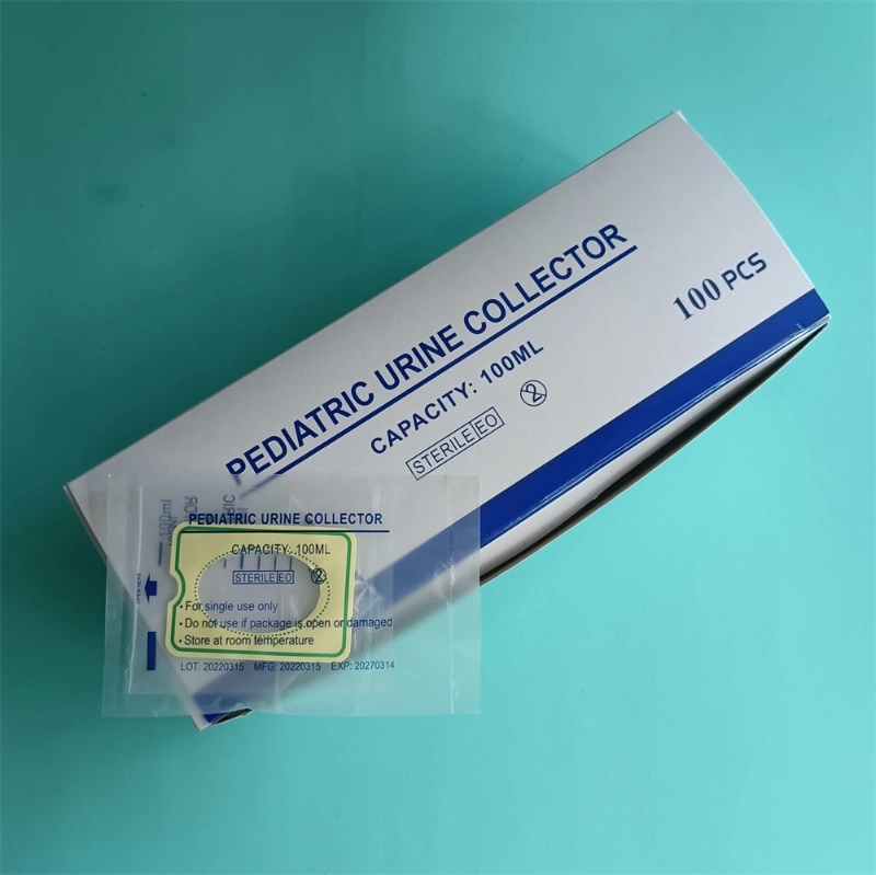 Hospital 100ml 150ml 200ml Disposable Self-Adhesive Urine Collector for Pediatric Use